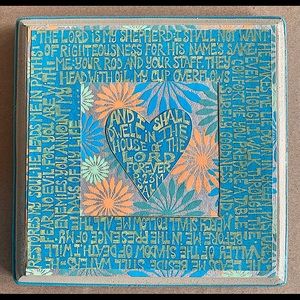 Handmade Scripture art of Psalm 23
